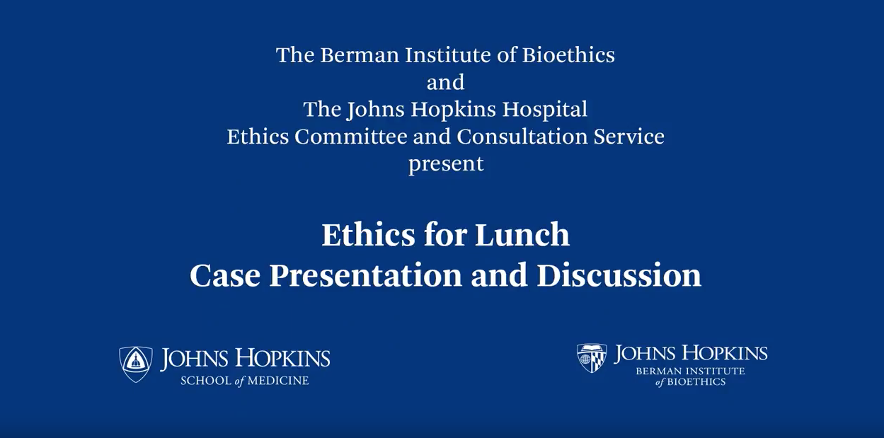 Ethics For Lunch Discusses Decision-Making Capacity And Mental Illness ...